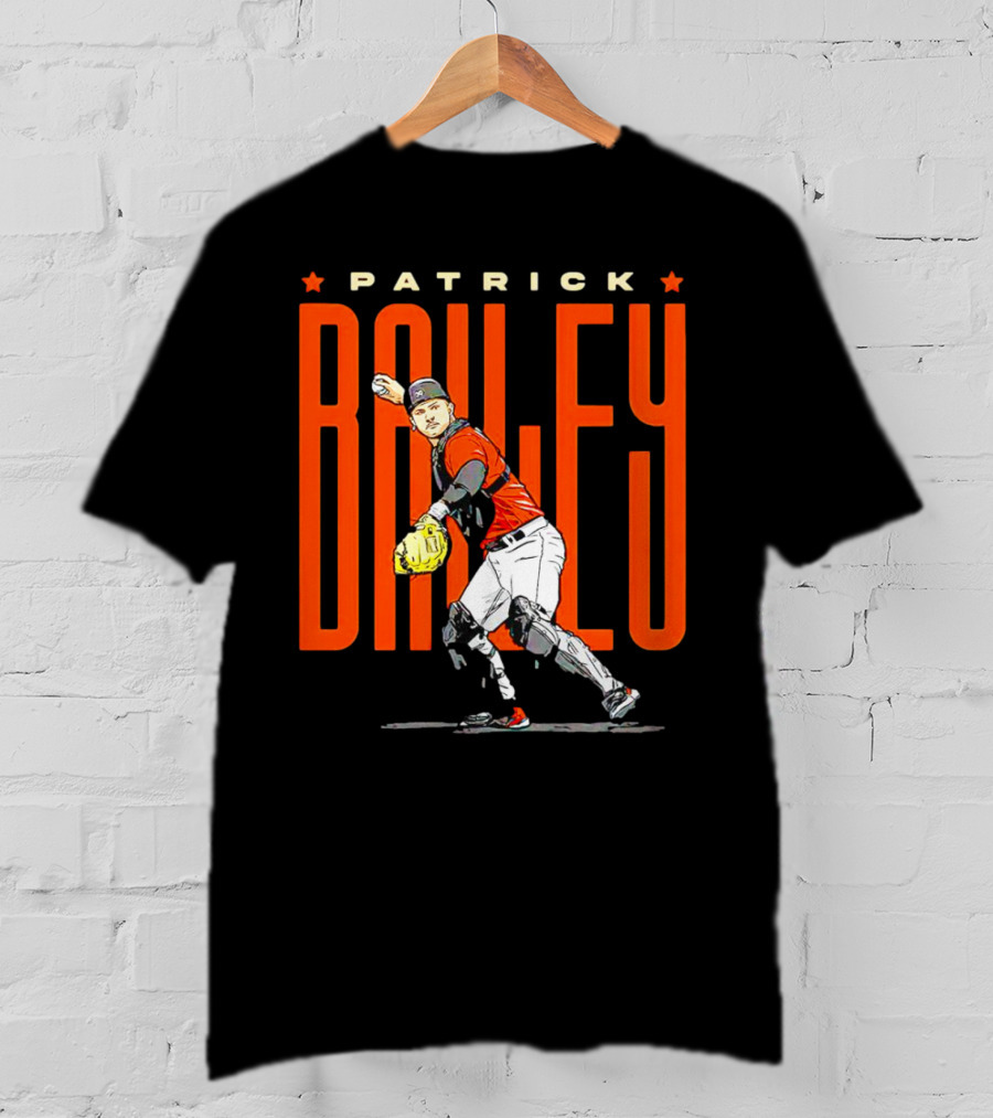Patrick Bailey Baseball Player Illustration With Orioles Colors T-Shirt