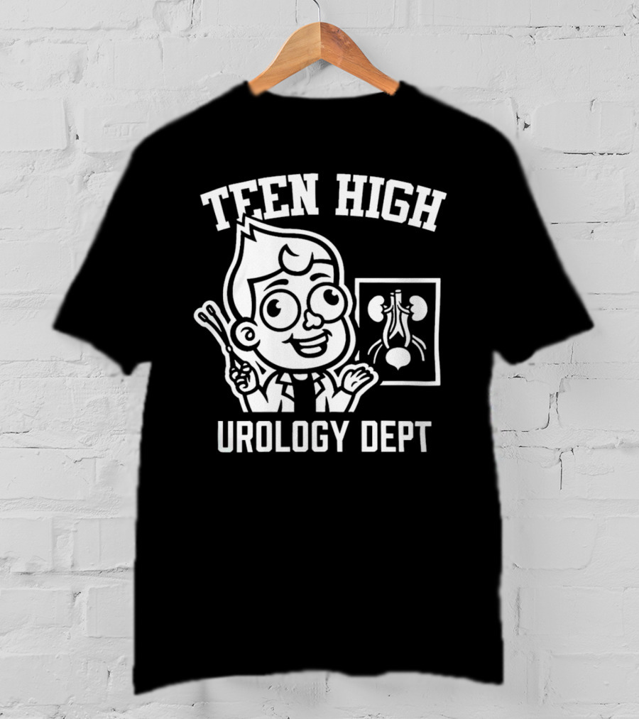 Teen High Urology Dept Cartoon Boy With Medical Chart T-Shirt