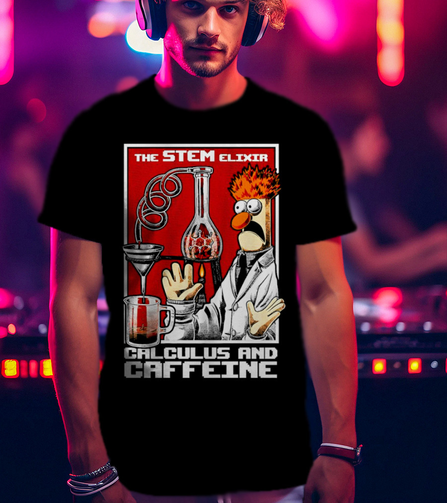 The STEM Elixir Calculus And Caffeine Beaker Character T-Shirt