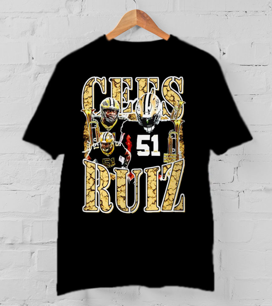 Cees Ruiz 51 New Orleans Saints Football Iconic T-Shirt