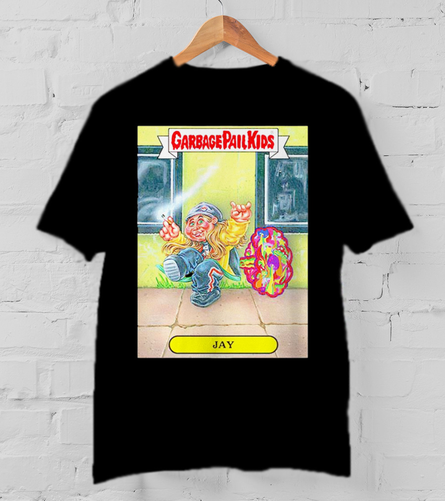 Garbage Pail Kids Jay Character Smoking Graffiti Parody Sticker T-Shirt
