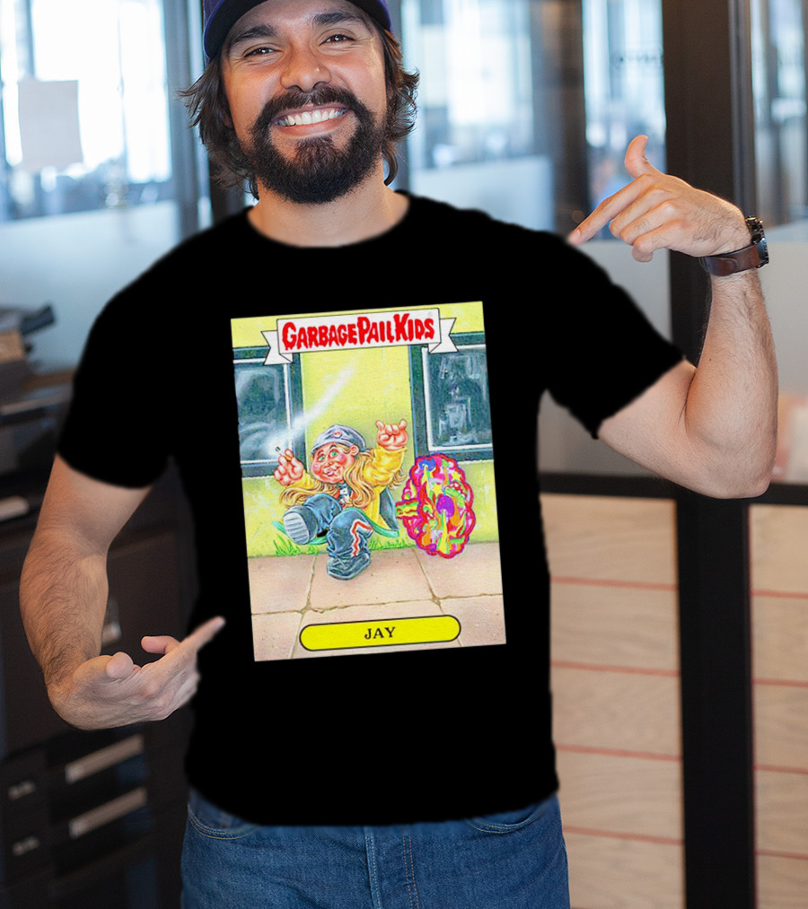 Garbage Pail Kids Jay Character Smoking Graffiti Parody Sticker T-Shirt