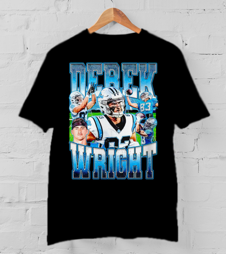 Derek Wright 83 Carolina Panthers Vintage Football T-Shirt