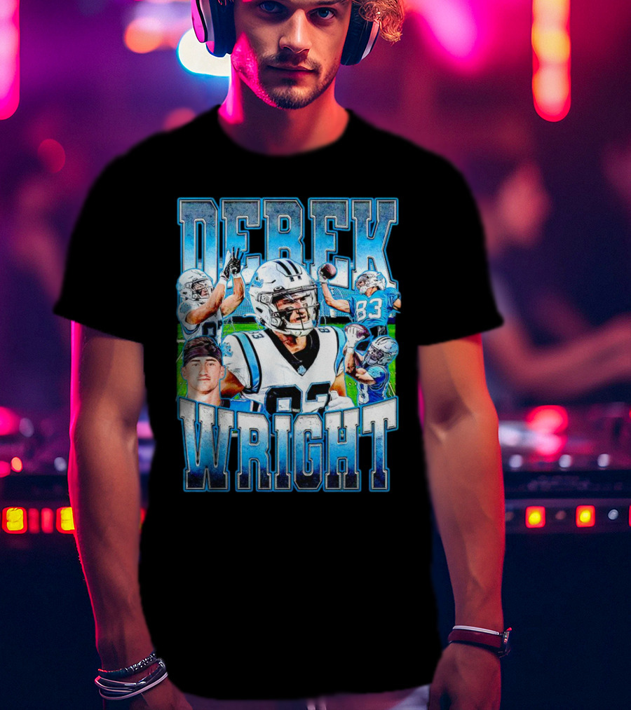 Derek Wright 83 Carolina Panthers Vintage Football T-Shirt