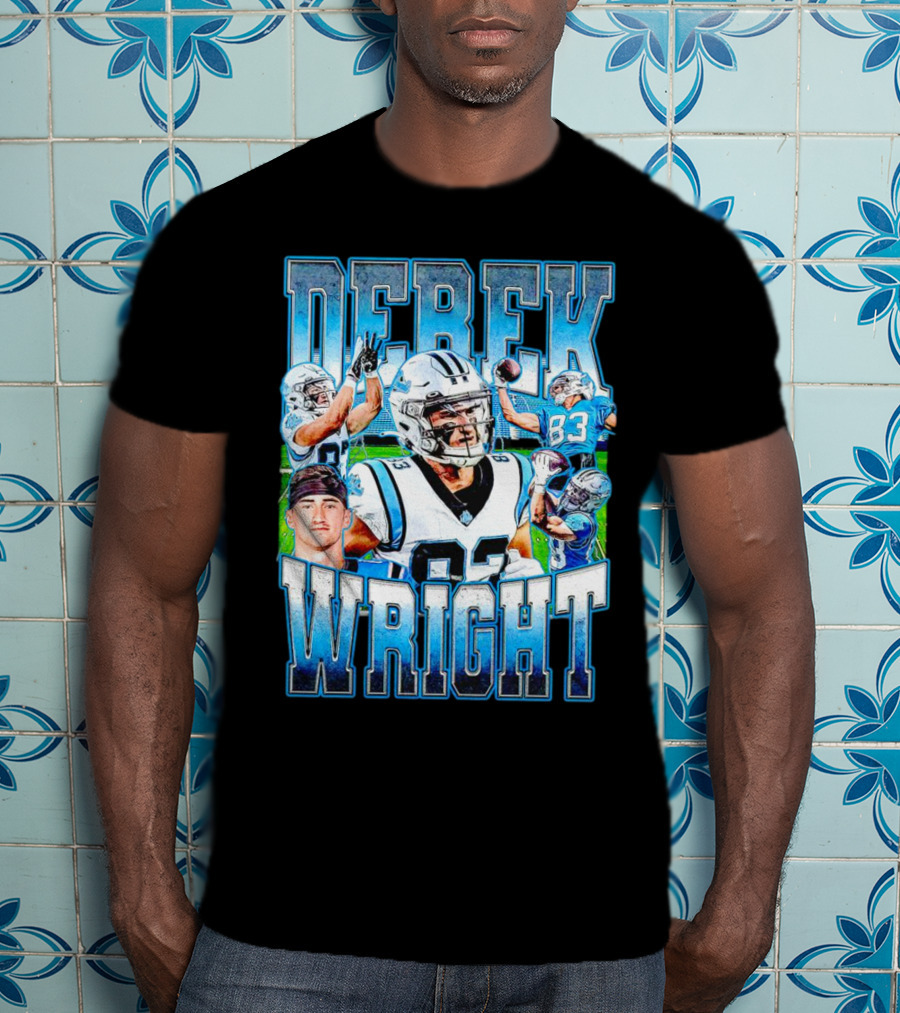 Derek Wright 83 Carolina Panthers Vintage Football T-Shirt