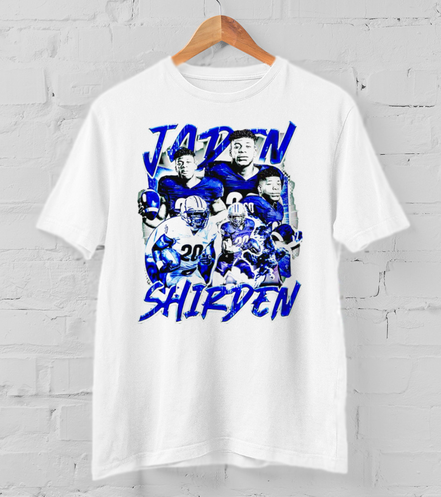 Jaden Shirden Monmouth Hawks Football Vintage Player Collage T-Shirt