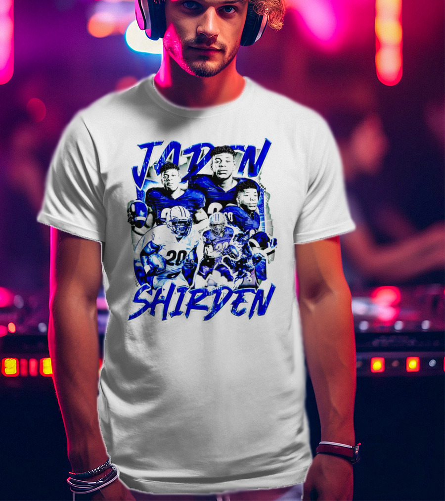 Jaden Shirden Monmouth Hawks Football Vintage Player Collage T-Shirt