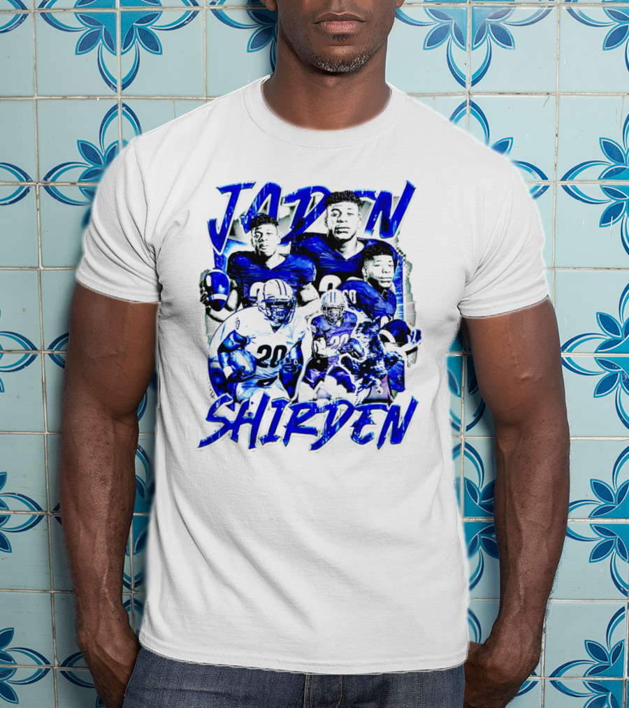 Jaden Shirden Monmouth Hawks Football Vintage Player Collage T-Shirt