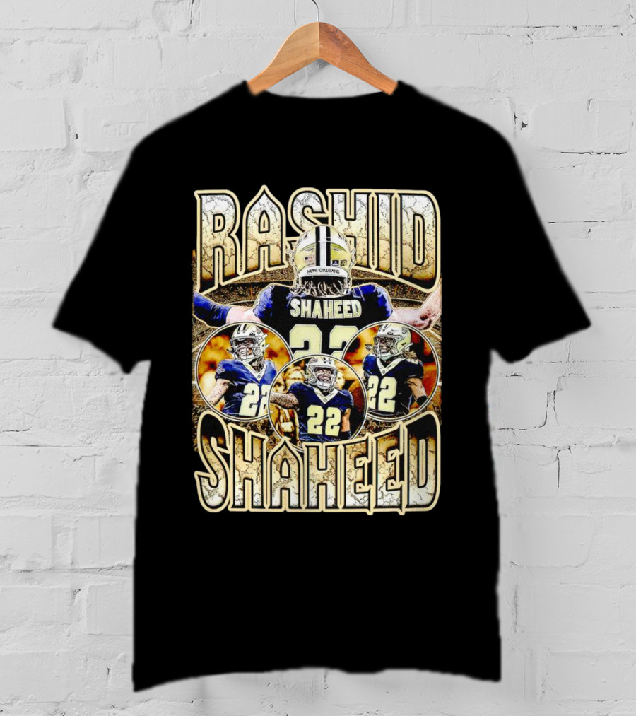 Rashid Shaheed 22 New Orleans Saints Vintage Football Collage T-Shirt