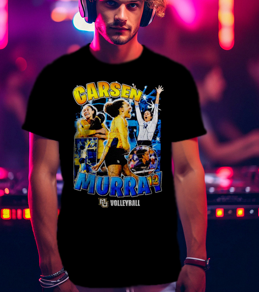 Carsen Murray 12 Marquette University Volleyball Mural T-Shirt