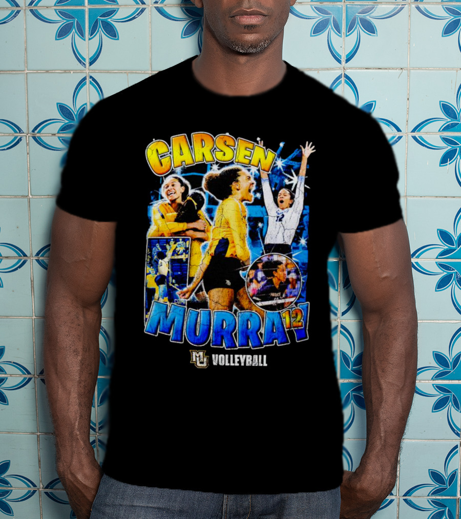 Carsen Murray 12 Marquette University Volleyball Mural T-Shirt