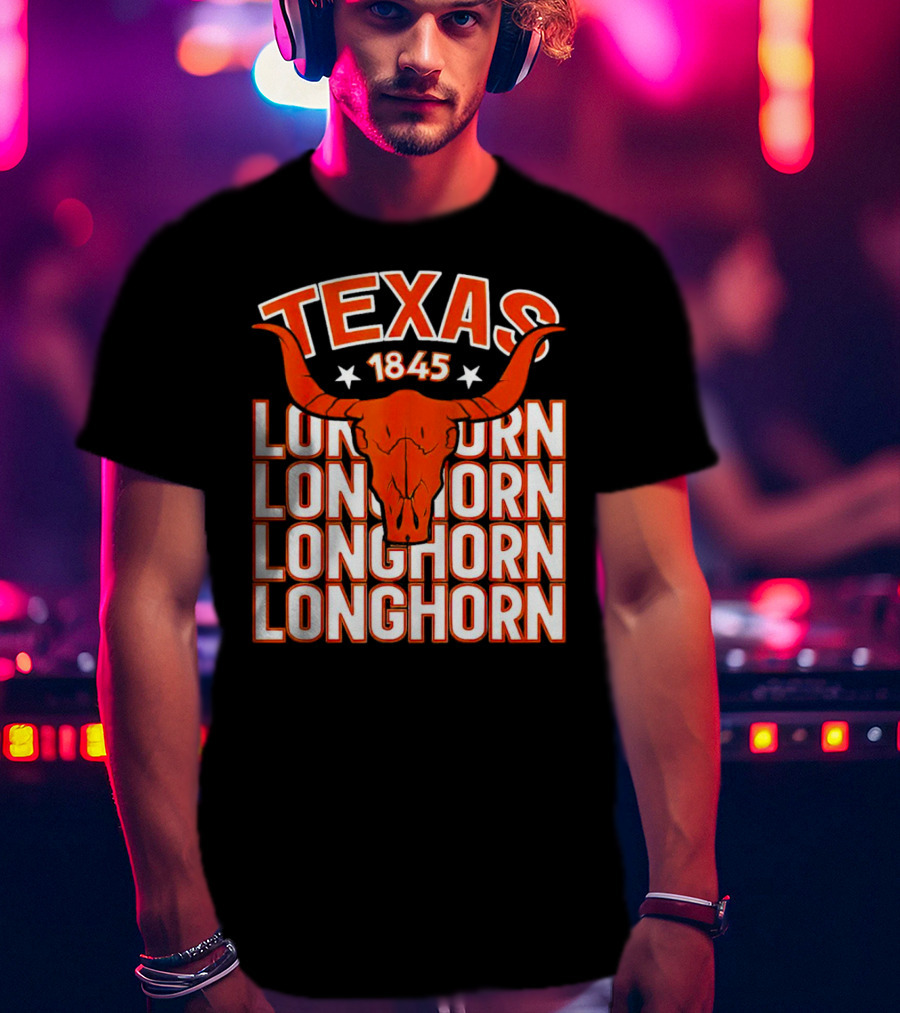 Texas Longhorn 1845 Horns Star T-Shirt