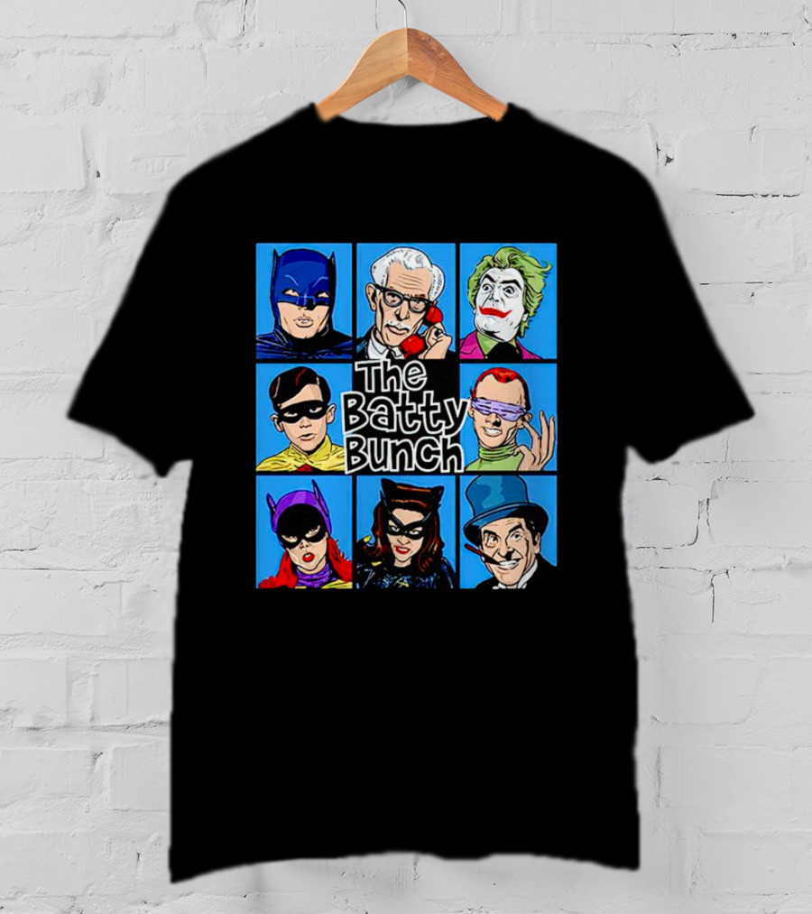 The Batty Bunch Batman Joker Riddler Catwoman Classic Characters T-Shirt