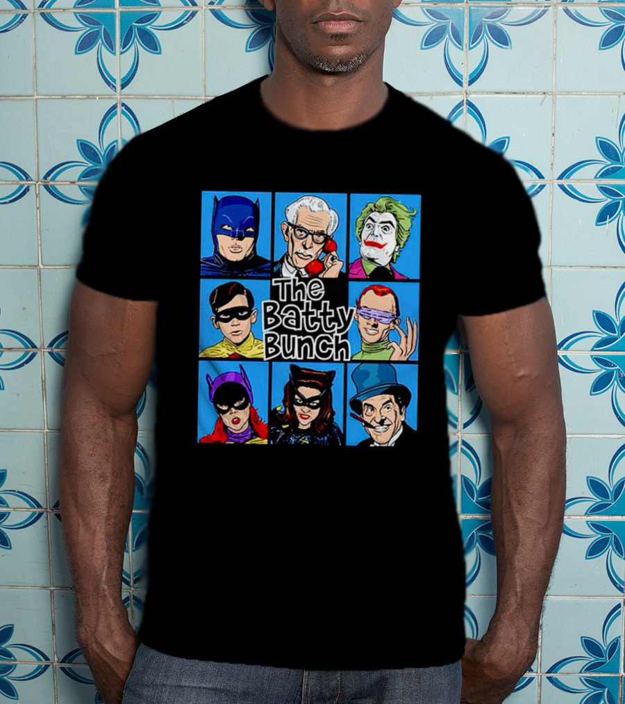 The Batty Bunch Batman Joker Riddler Catwoman Classic Characters T-Shirt