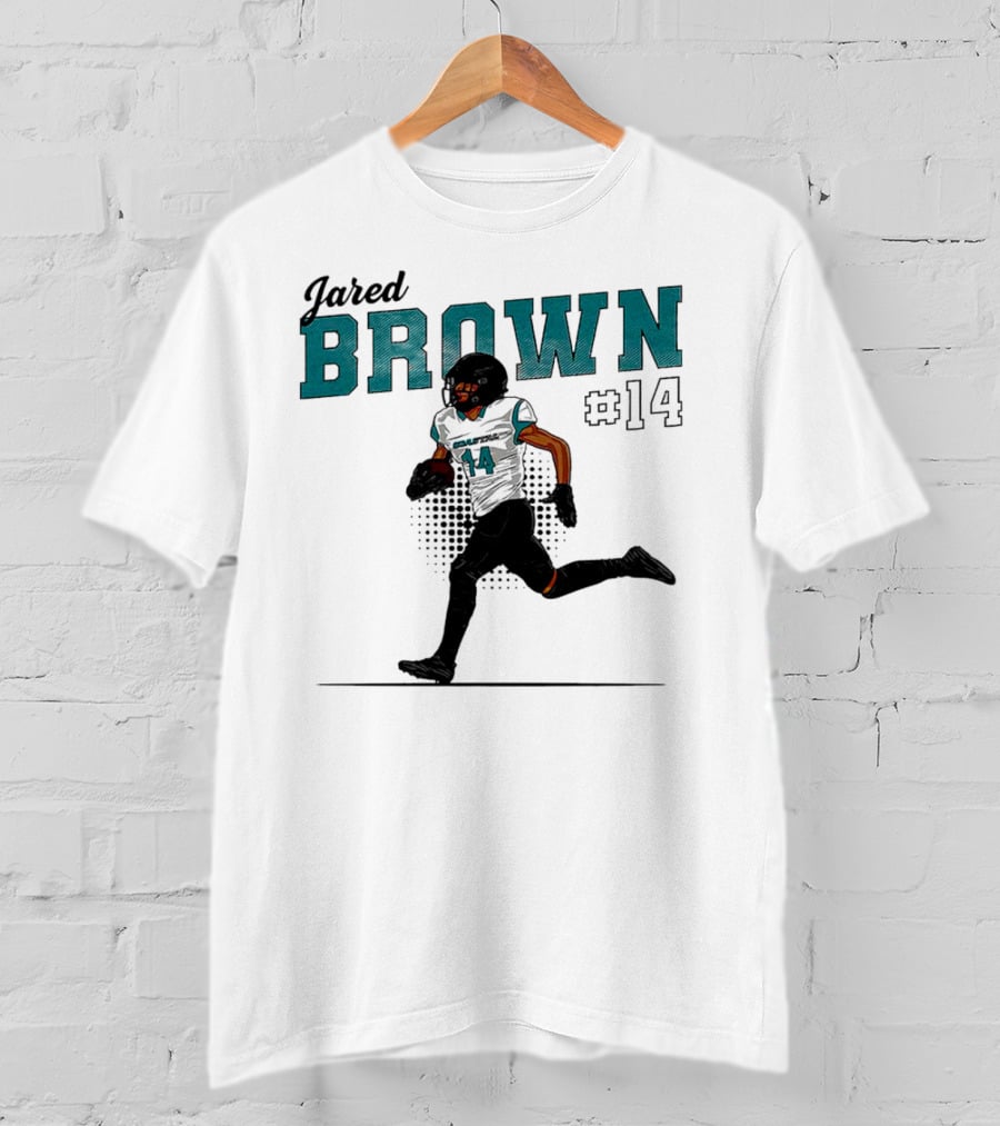 Jared Brown Coastal Carolina Football #14 Caricature T-Shirt
