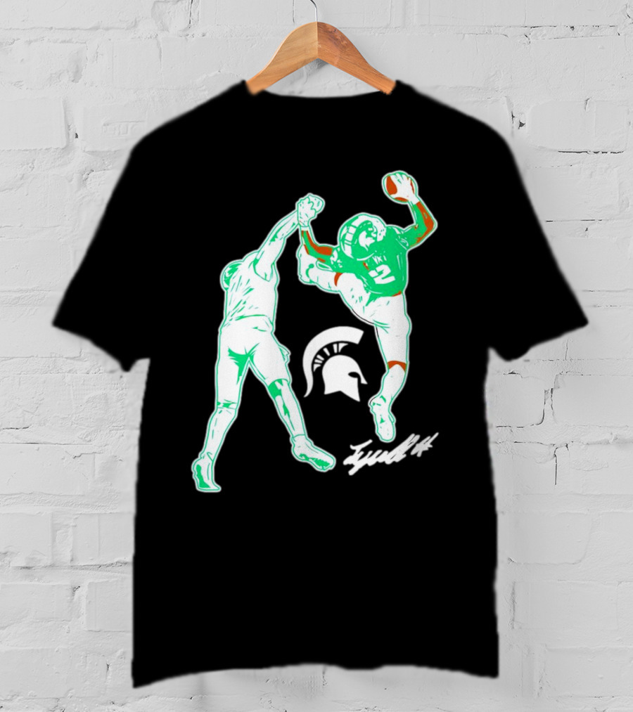 Tyrell Henry Signature Michigan State Spartans Football Catch T-Shirt