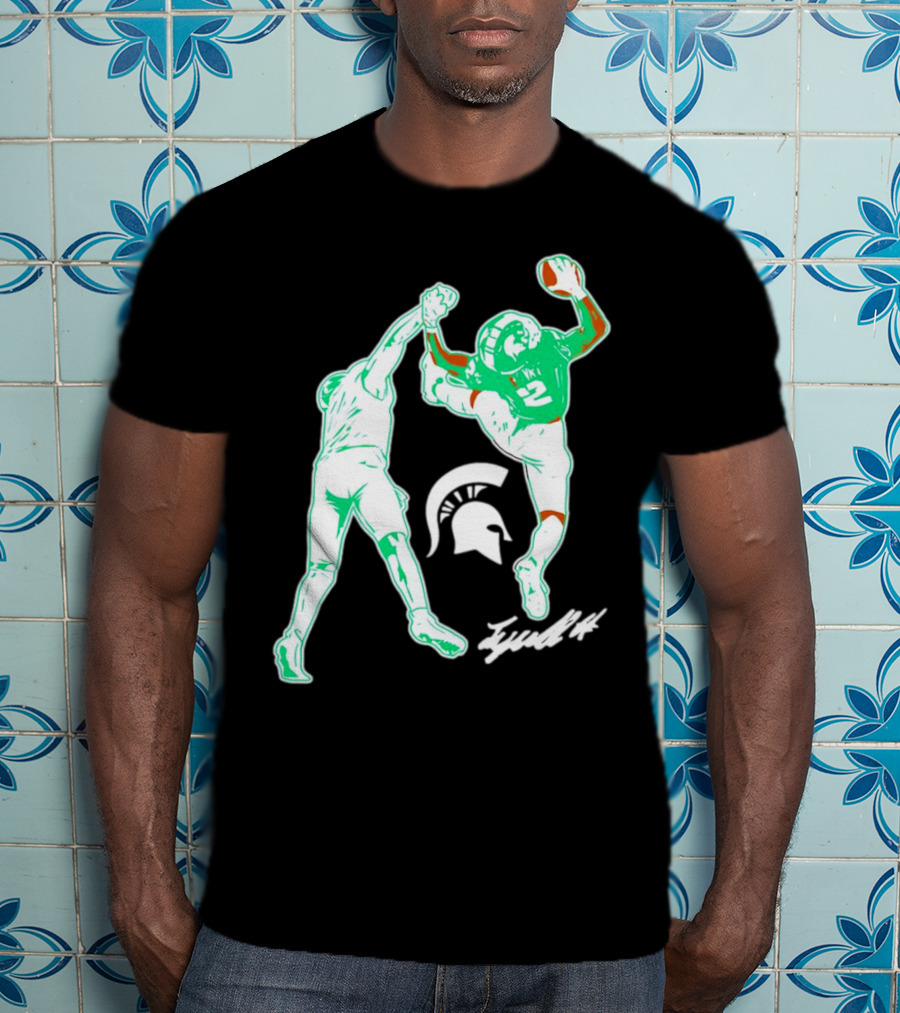 Tyrell Henry Signature Michigan State Spartans Football Catch T-Shirt