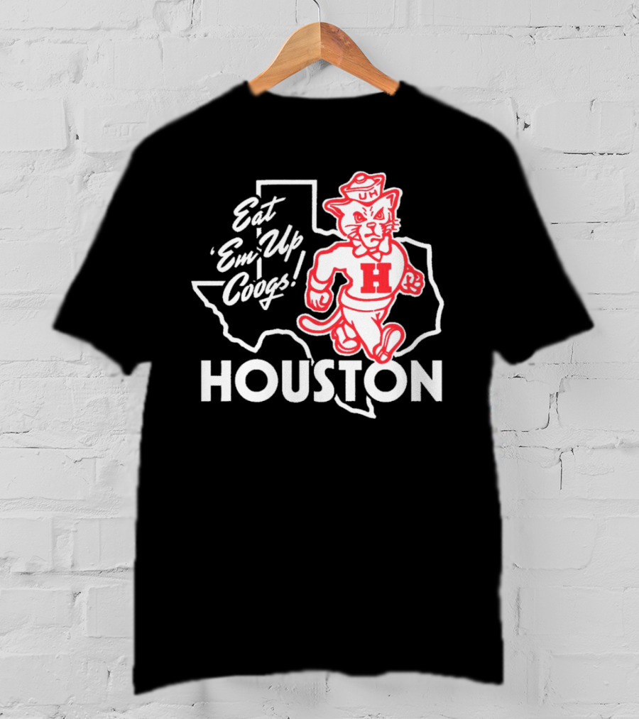 Houston Cougars Eat 'Em Up Coogs Texas State Mascot T-Shirt