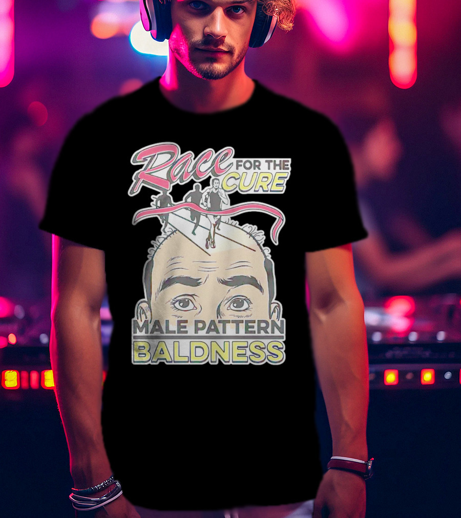 Race For The Cure Male Pattern Baldness Bald Head Runners T-Shirt