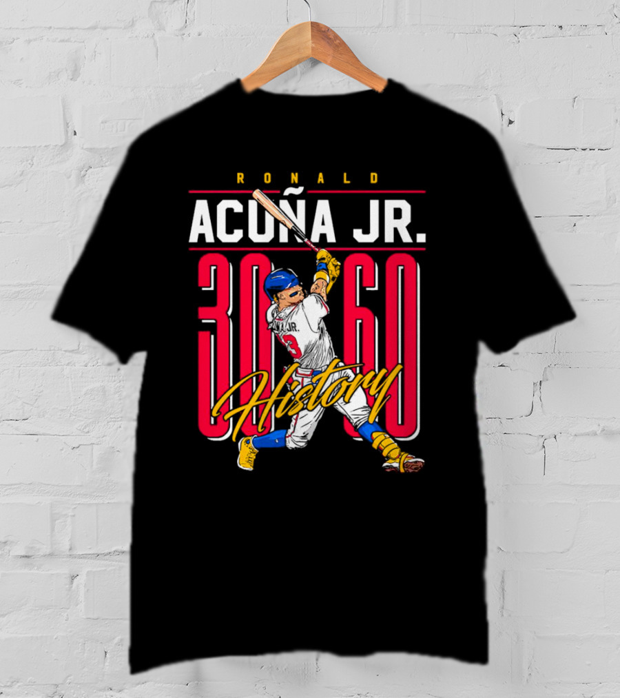 Ronald Acuña Jr. 30 60 History Atlanta Braves Baseball Iconic Achievement T-Shirt