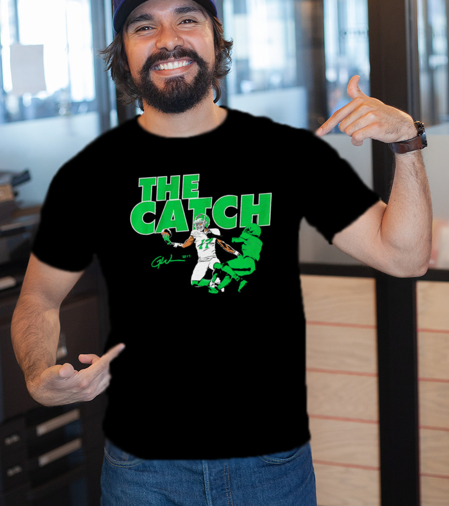 The Catch Garrett Wilson New York Jets Signature GW 17 T-Shirt