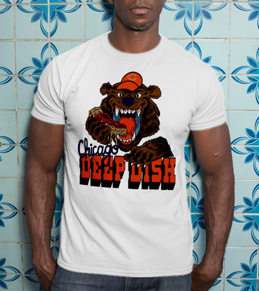 Chicago Bears Deep Dish Pizza Bear T-Shirt