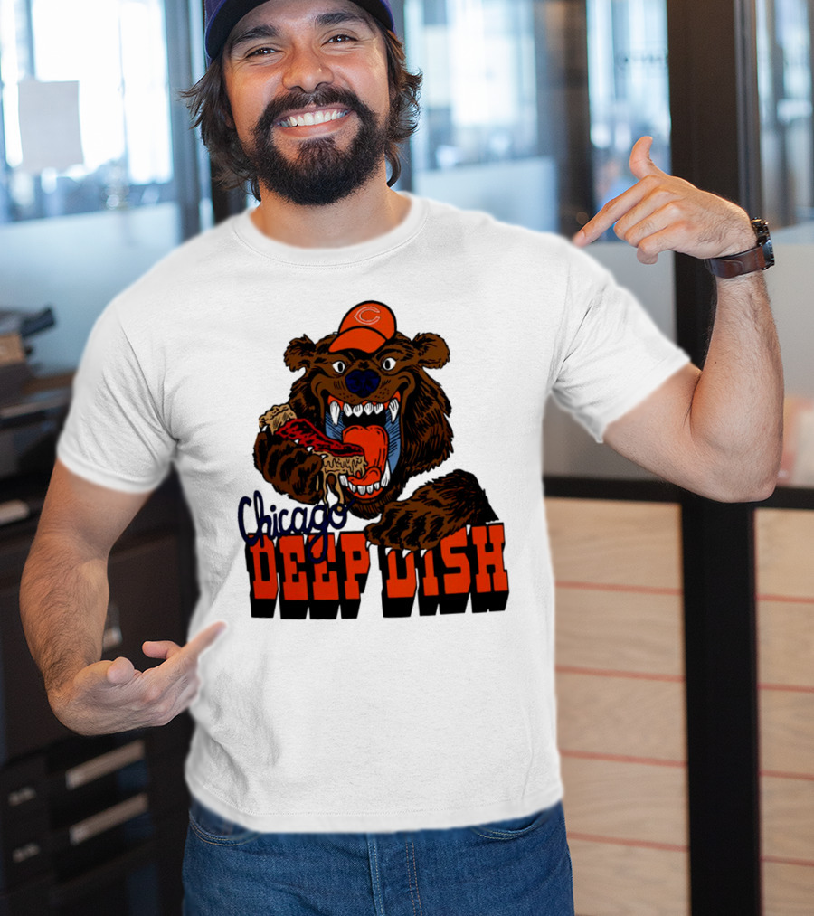 Chicago Bears Deep Dish Pizza Bear T-Shirt
