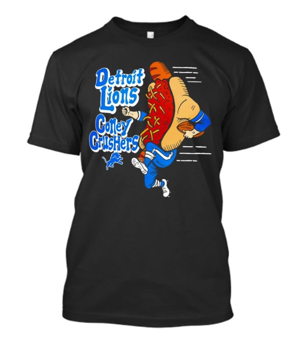 Detroit Lions Coney Crushers Football Hot Dog Dash T-Shirt