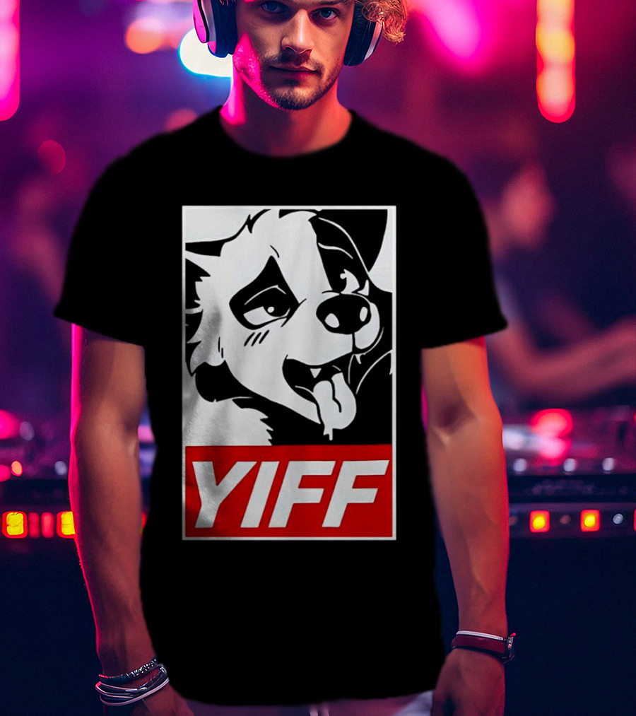Yiff Furry Face Tongue Out T-Shirt
