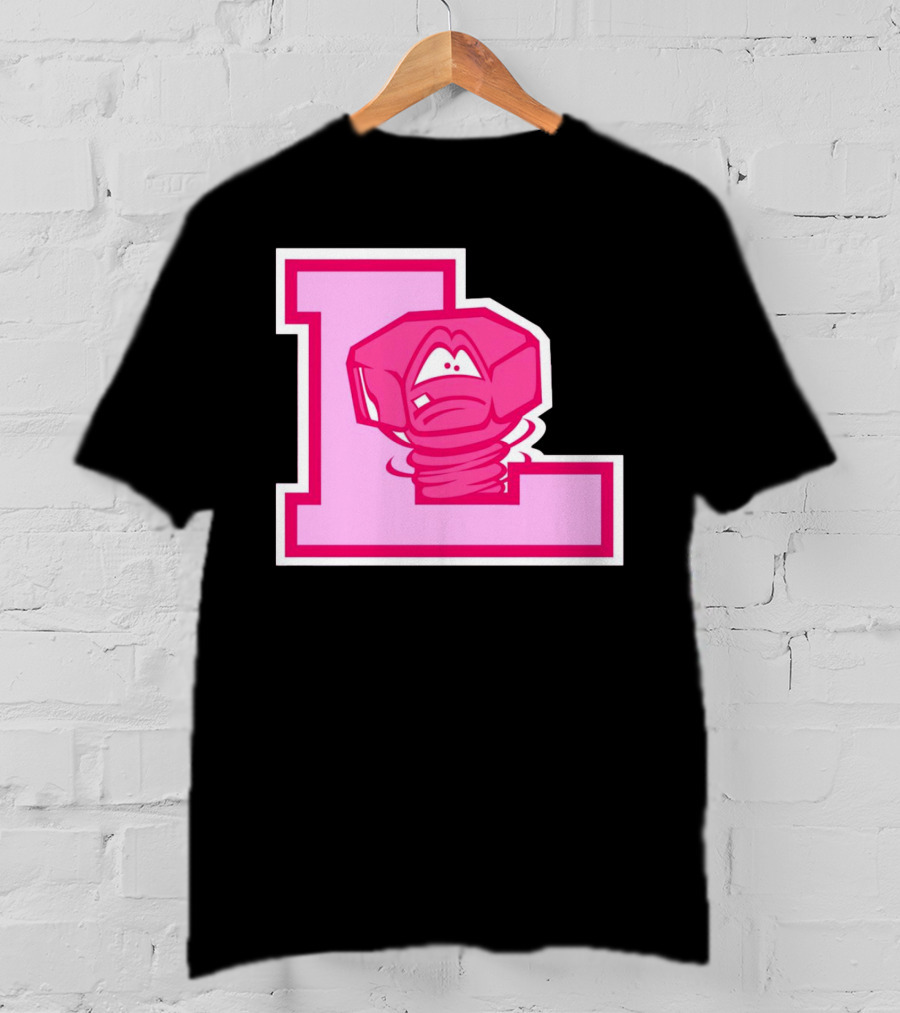 Lansing Lugnuts Pink L Logo Retro T-Shirt