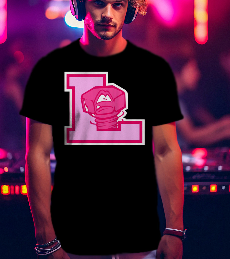 Lansing Lugnuts Pink L Logo Retro T-Shirt
