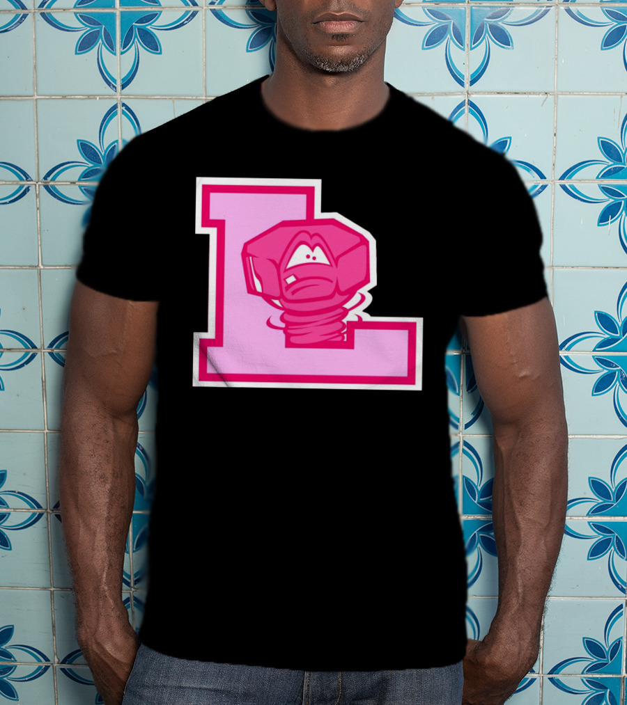 Lansing Lugnuts Pink L Logo Retro T-Shirt