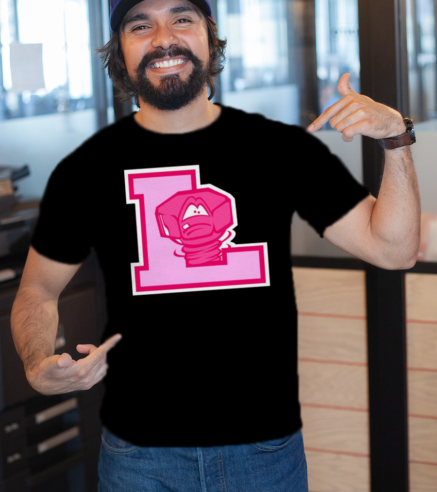 Lansing Lugnuts Pink L Logo Retro T-Shirt