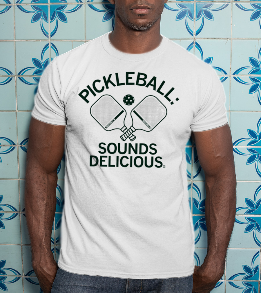 Pickleball Sounds Delicious Paddles And Ball T-Shirt