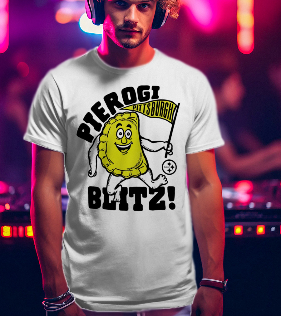 Pittsburgh Pierogi Blitz Steelers Flag T-Shirt