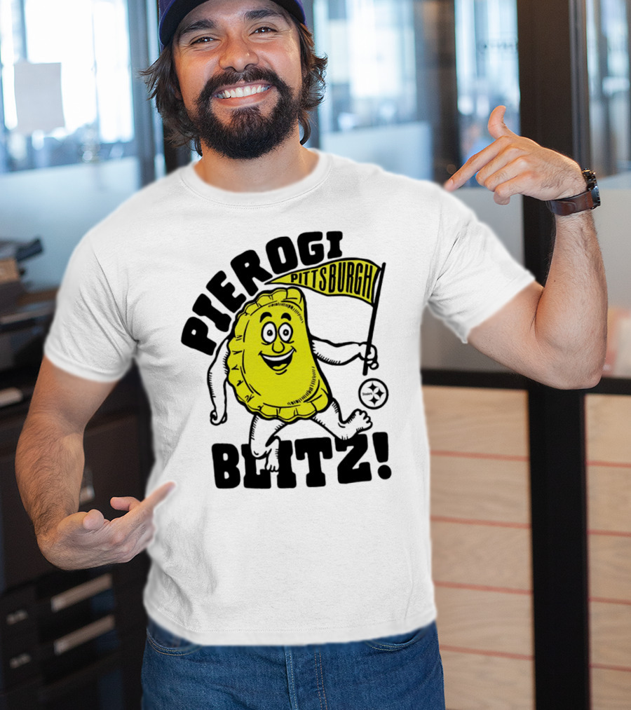 Pittsburgh Pierogi Blitz Steelers Flag T-Shirt