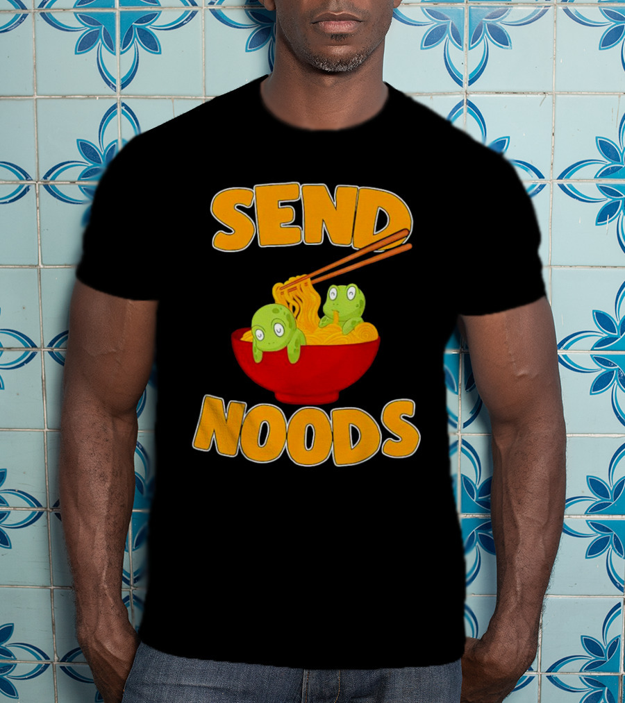 Send Noods Cute Turtles In Ramen Bowl T-Shirt