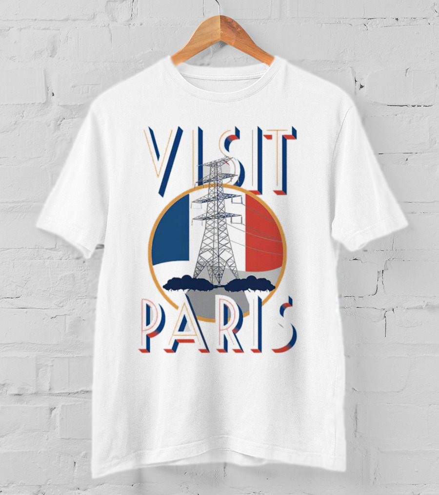 VISIT PARIS Tower Circle Blue Red T-Shirt