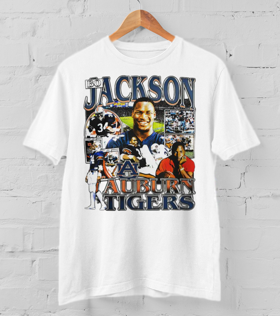 Bo Jackson Auburn Tigers #34 Sports Collage T-Shirt