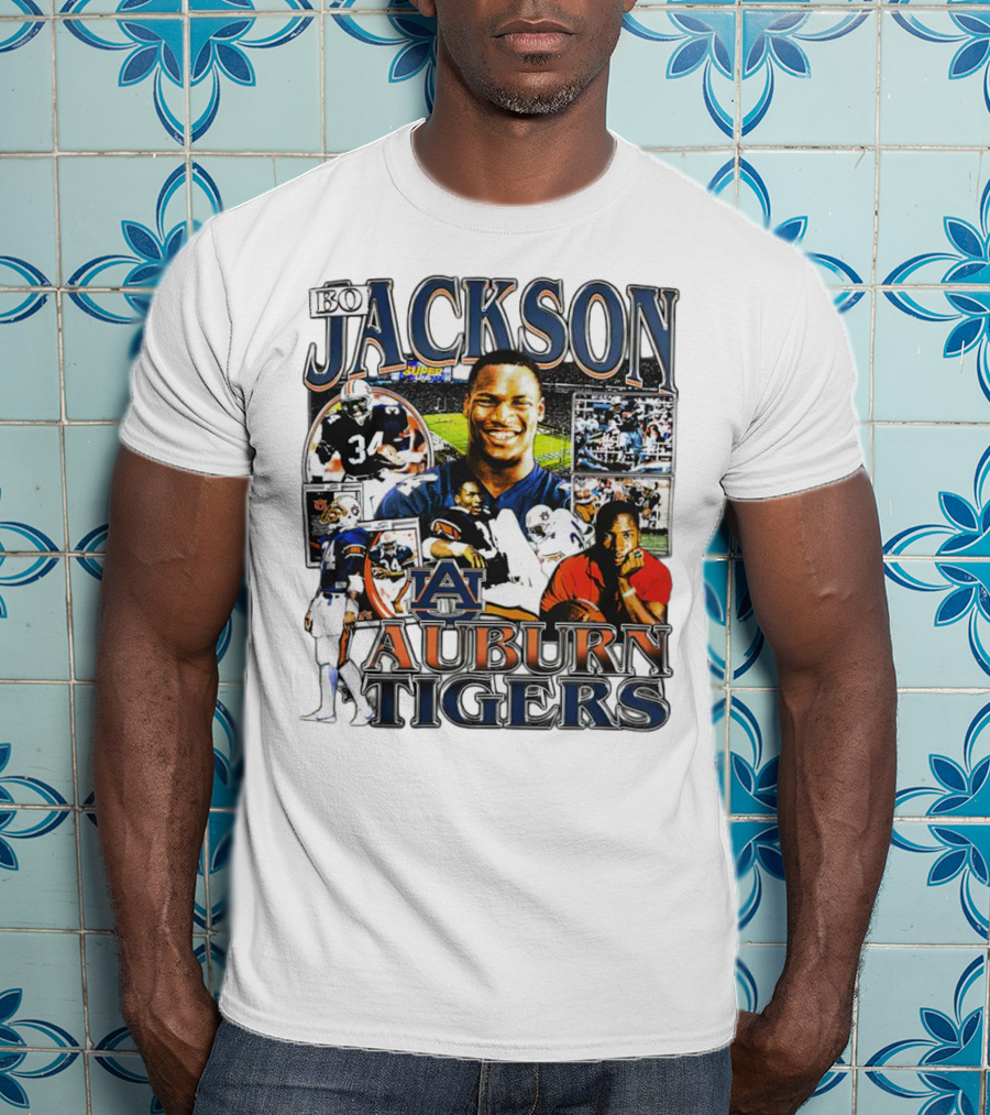 Bo Jackson Auburn Tigers #34 Sports Collage T-Shirt