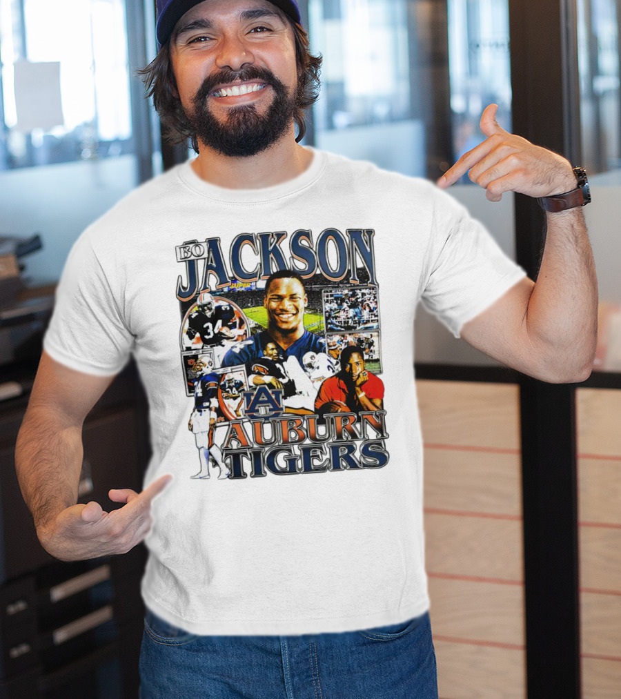 Bo Jackson Auburn Tigers #34 Sports Collage T-Shirt