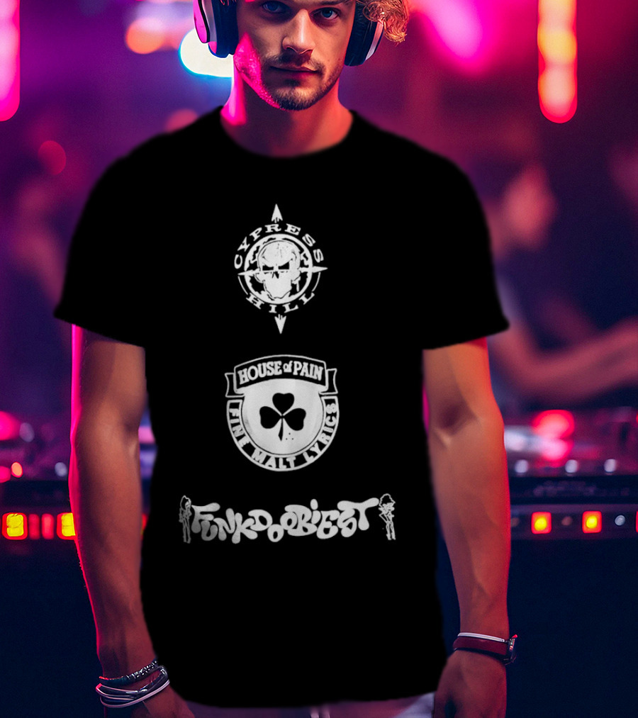 Cypress Hill House Of Pain Funkdoobiest Skull Clover T-Shirt