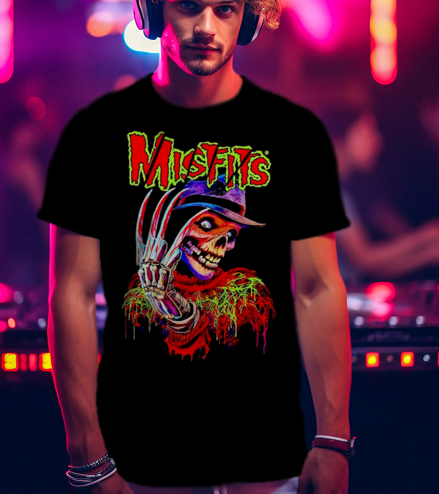 Misfits Skull Halloween Freddy Krueger Inspired T-Shirt