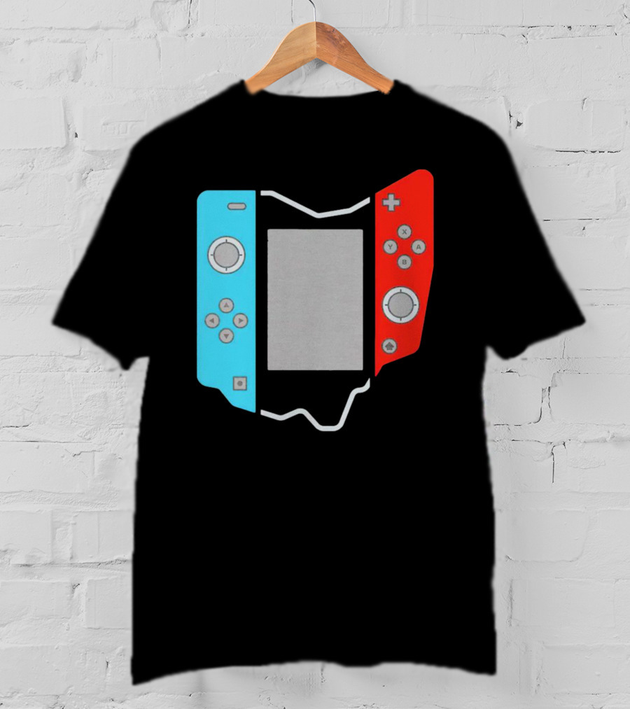 Ohio Gamepad Outline With Blue And Red Controller T-Shirt