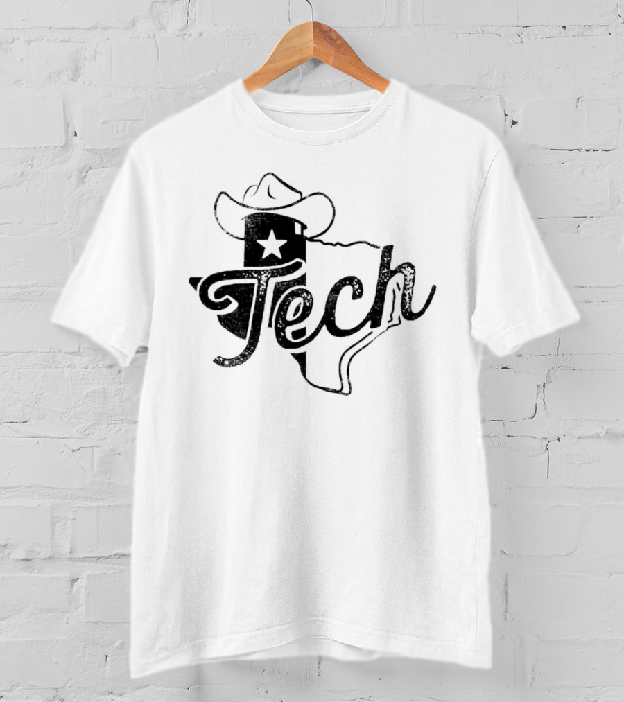 Texas Tech Red Raiders State With Stetson Hat Cowboy Star T-Shirt