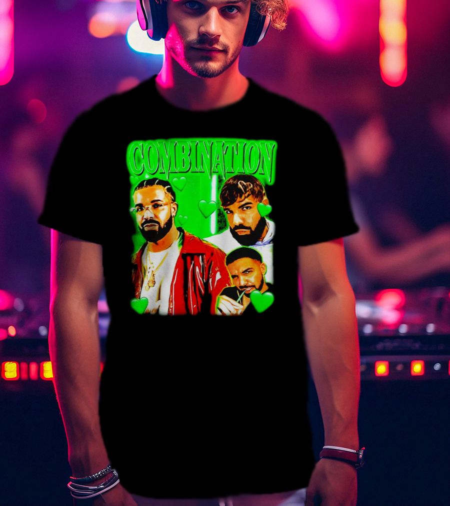 Combination Drake Green Hearts Trio T-Shirt