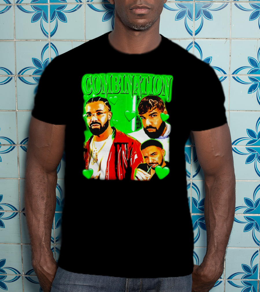 Combination Drake Green Hearts Trio T-Shirt