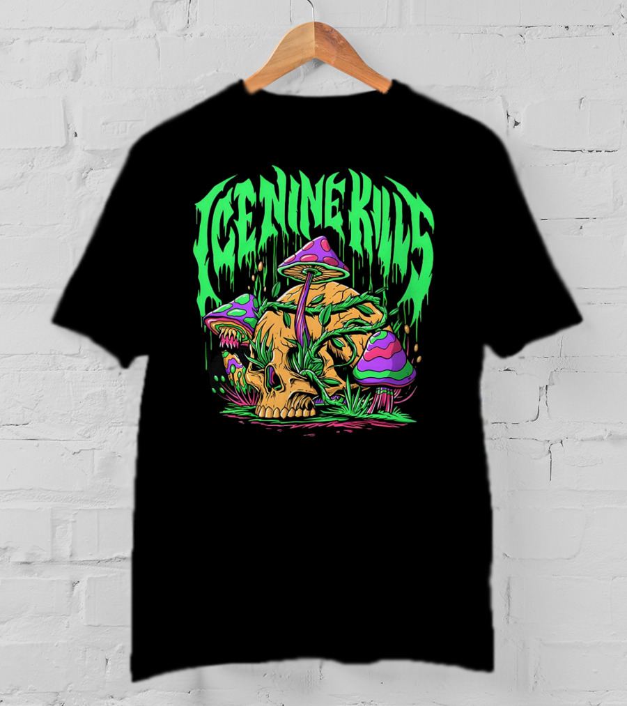Ice Nine Kills Skull With Psychedelic Mushrooms T-Shirt