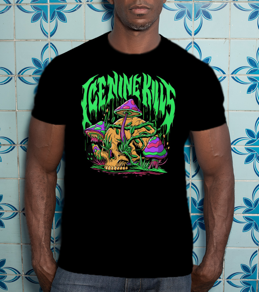 Ice Nine Kills Skull With Psychedelic Mushrooms T-Shirt