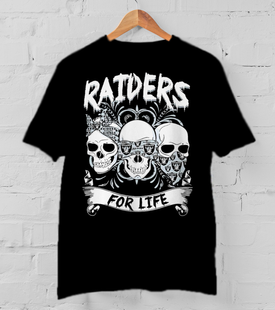 Raiders Skulls Bandana For Life T-Shirt